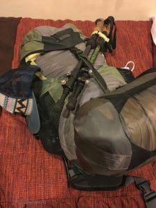 Image of my pack for the 4 day Inca Trail hike at 22 pounds.