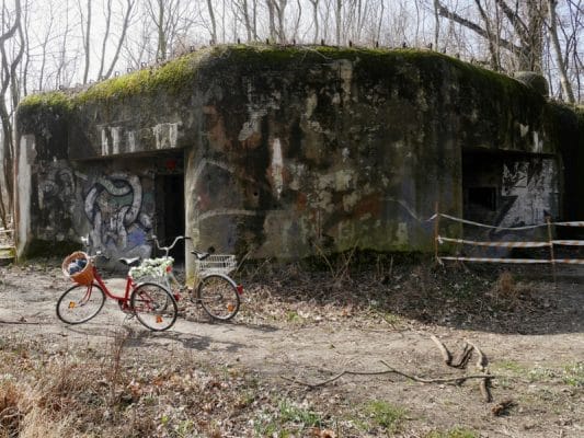 Image of a bunker on the Slovakia- Austrian border, a remnant of the conflict.