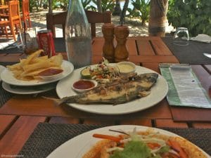 Image of the freshly cooked fish that was caught while hand line fishing at Blue Lagoon Beach Resort in the Yasawa Islands in Fiji.
