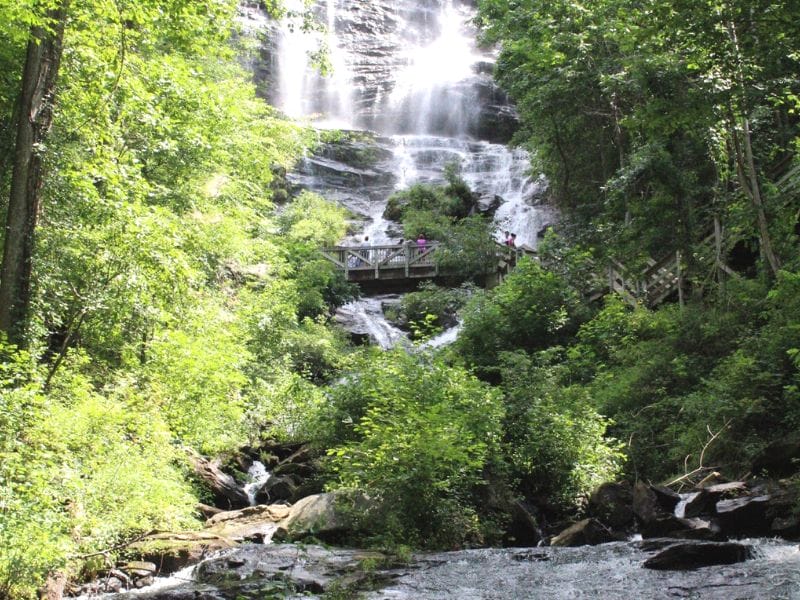 Amicalola Falls State Park, near Atlanta, has towering waterfalls in the middle of the Blue Ridge Mountains. Photo by Lauryn at LE Travels.