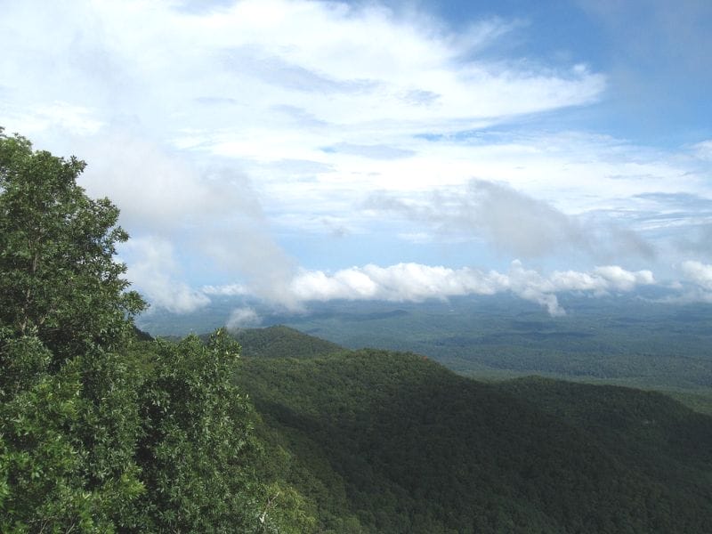 The most scenic state park in South Carolina is Caesars Head State Park. Hikers can enjoy the mountainous terrain and many waterfalls.