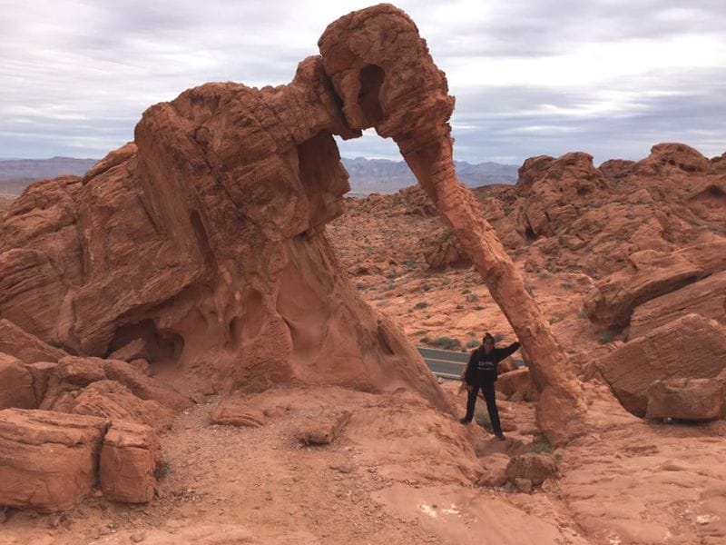 Valley of Fire State Park in Nevada offers unique rock formations, like Elephant Rock shown here, and bright desert colors. Photo by Kristen from Yonderlust Ramblings.