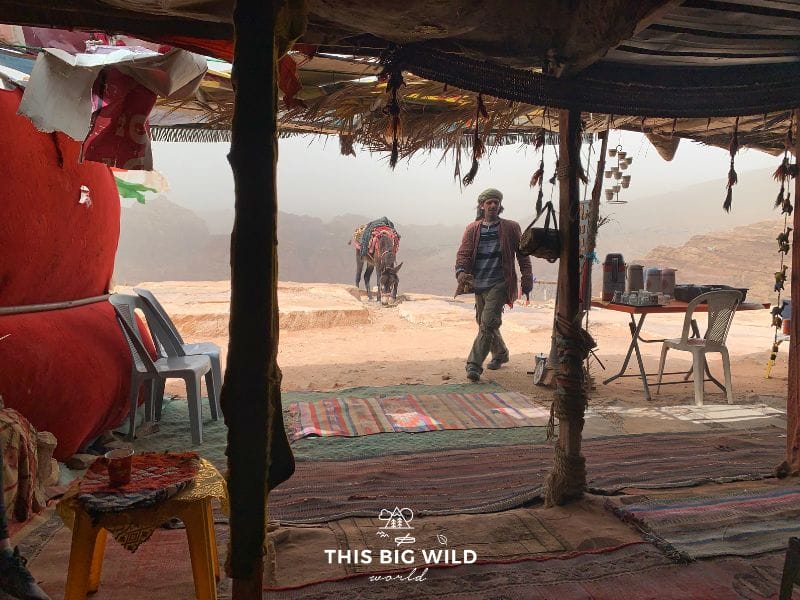 Throughout Petra, Bedouin people live in tents selling coffee and other wares to visitors.