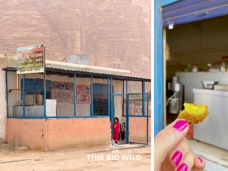 This tiny restaurant in Wadi Rum serves some of the best falafel I had in Jordan and they were made fresh right in front of me!