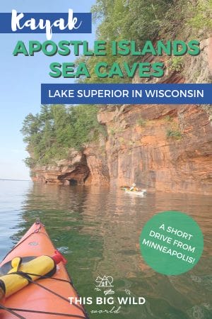 Kayaking the sea caves on Lake Superior is a bucket list adventure! The sea caves are located in the Apostle Islands National Lakeshore near Bayfield, Wisconsin. Plan your trip with these Apostle Islands kayaking tips and resources! apostle islands wisconsin | apostle islands national lakeshore | lake superior kayaking | bayfield wisconsin | sea caves apostle islands #seacaves #wisconsin #lakesuperior