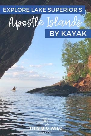 Did you know you can kayak through sea caves on Lake Superior?! Don't miss this bucket list adventure! Find Lake Superior's sea caves in the Apostle Islands National Lakeshore, which is part of the National Parks Service. Plan your trip with these Apostle Islands kayaking tips and resources! apostle islands wisconsin | apostle islands national lakeshore | lake superior kayaking | bayfield wisconsin | sea caves apostle islands #seacaves #wisconsin #lakesuperior