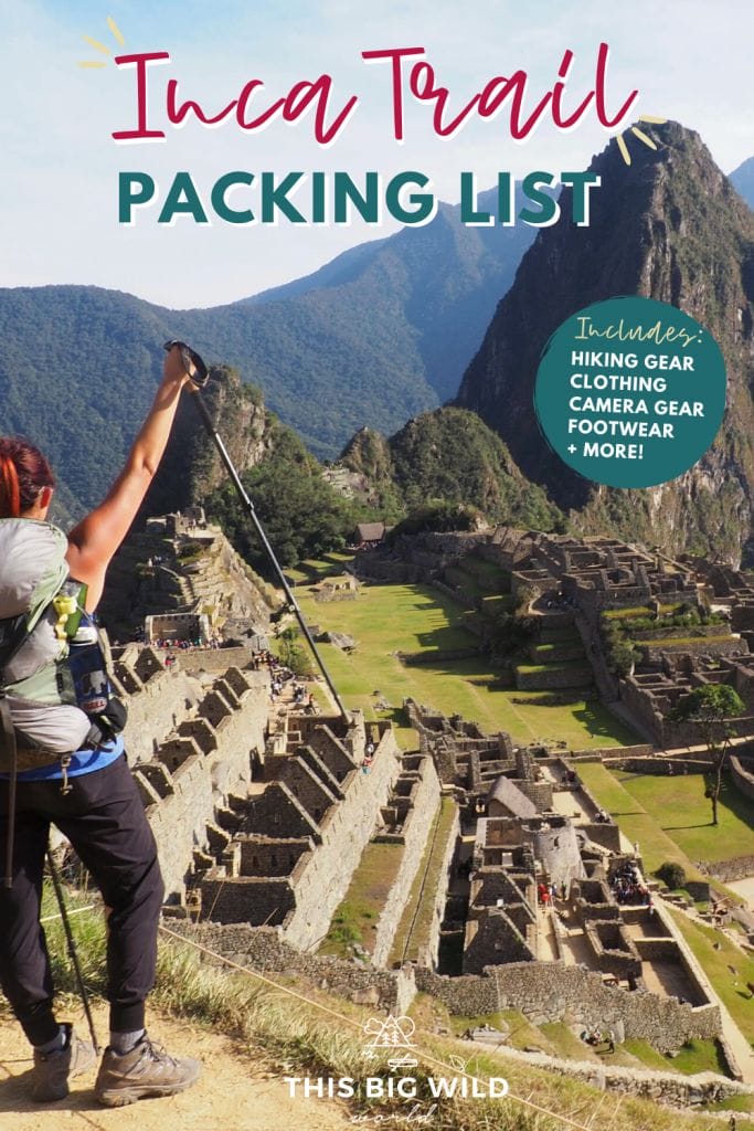 If you are hiking the Inca Trail to Machu Picchu you NEED this Inca Trail packing list. It includes hiking essentials such as boots, Inca trail outfit ideas, camera gear + more.  #packingfortheIncatrail #incatrailpackinglist #incatrailperu