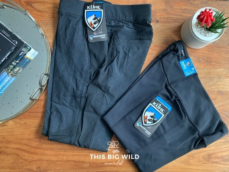 Kuhl's women's Weekendr Tights and Enduro Revers Leggings are some of my favorite summer hiking pants.
