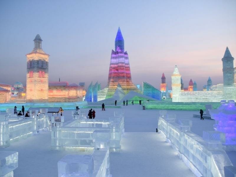 The Snow and Ice Sculpture Festival in Harbin China is an incredible winter wonderland destination!