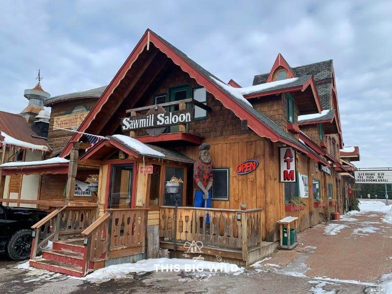 Get a taste of the Wisconsin northwoods at Sawmill Saloon in Seeley Wisconsin.