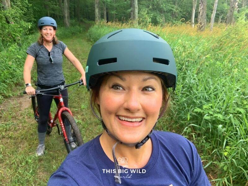 Biking the trails around Nordlys property in Frederic Wisconsin.