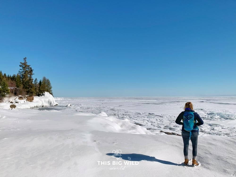 One of the more unique things to do in Grand Marais MN in winter is to view the ice stacks piled along the north shore of Lake Superior.