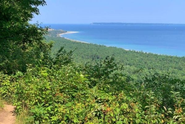 Islands Lookout of Lake Michigan from Alligator Hill hiking trail.