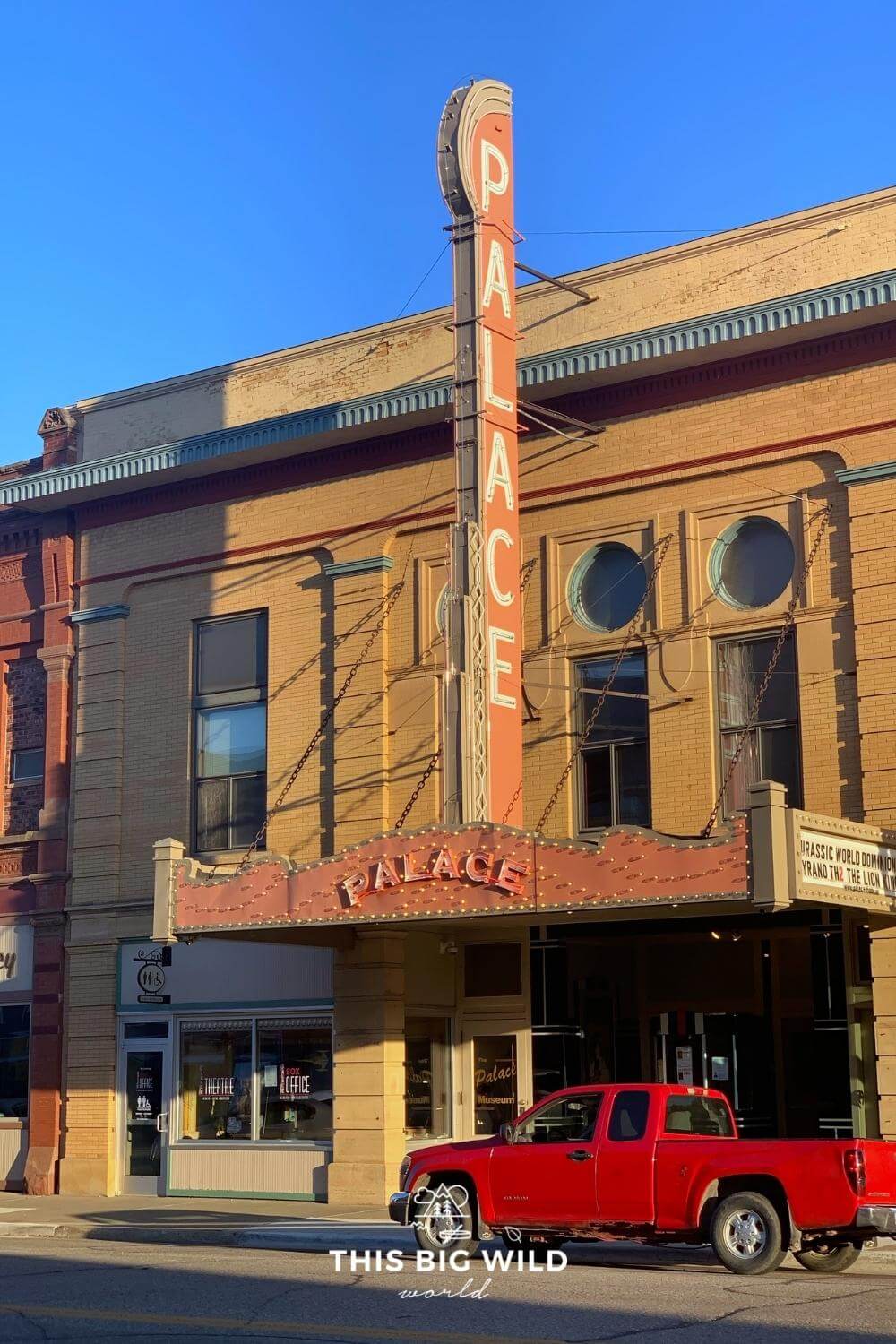 The vintage Palace Theater on Main Street in Luverne MN