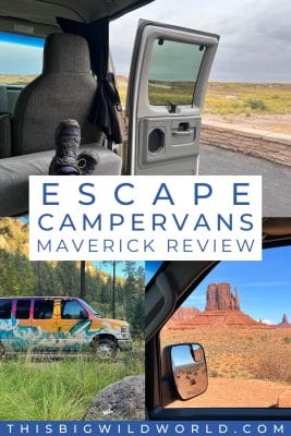 Interior and exterior of the Escape Campervans USA Maverick model.