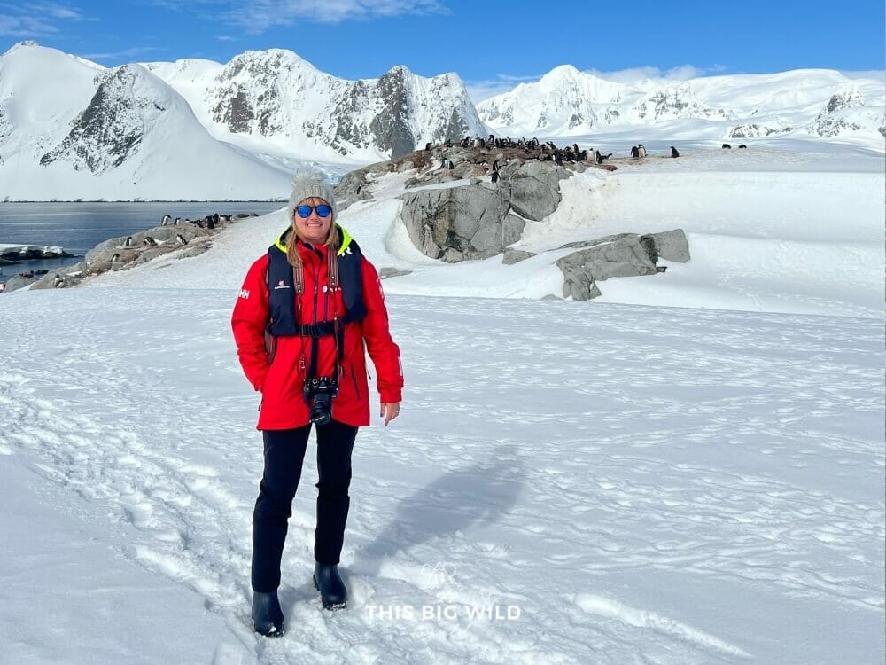 Me on a land excursion on an Antarctica expedition cruise.