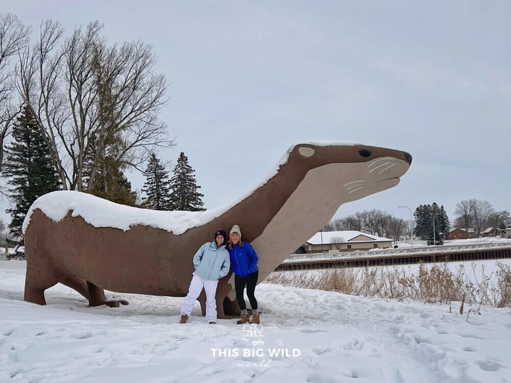 One of the best things to do in Fergus Falls Minnesota is take a picture in front of the Otto the Otter statue.