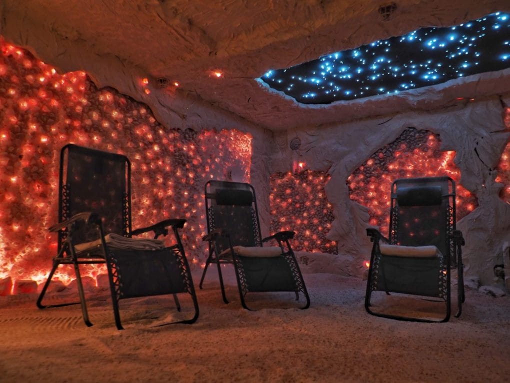 Anti-gravity chairs inside the Bella Vita Salt Caves.