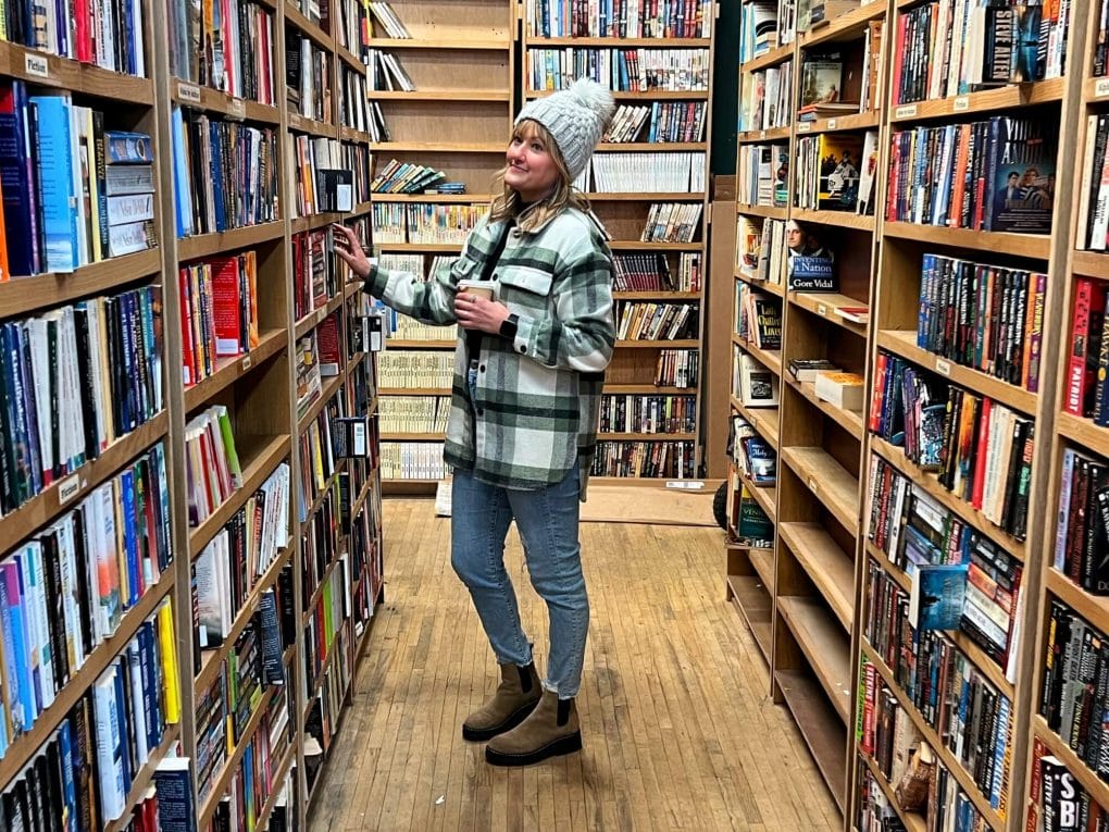 Browsing the shelves at Books Revisited bookstore in St Cloud MN
