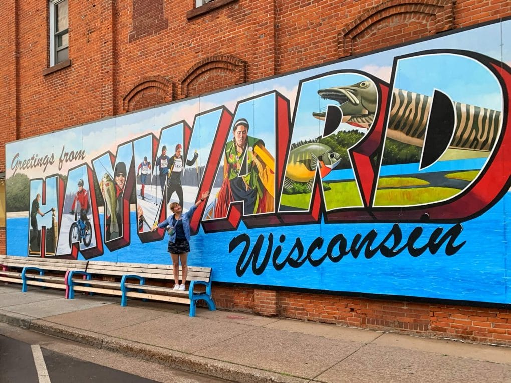 Mural along Main Street in Hayward Wisconsin