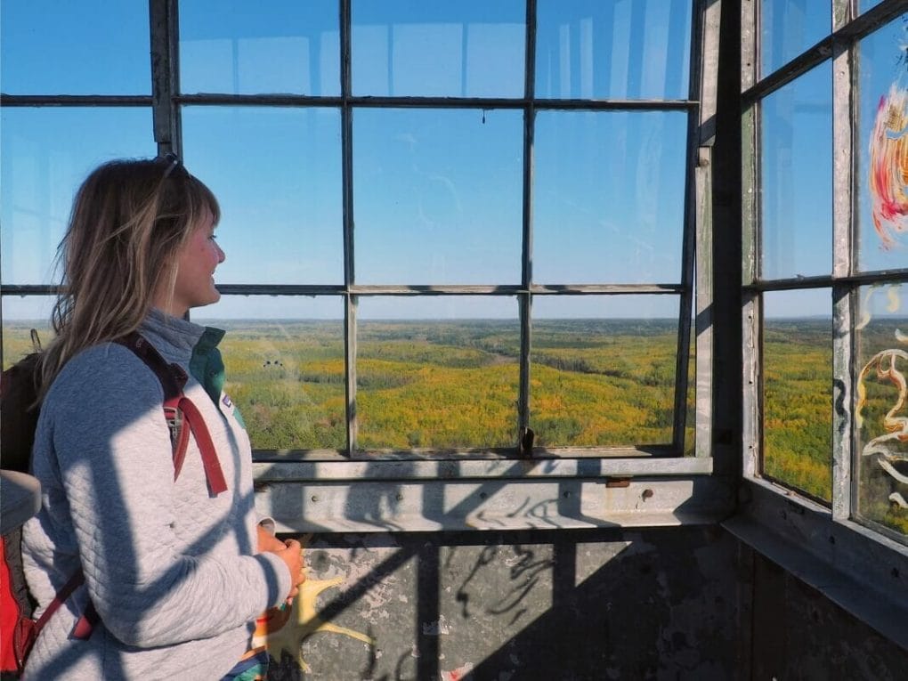 View of the fall colors from the Jasper Peak watchtower near Ely MN.