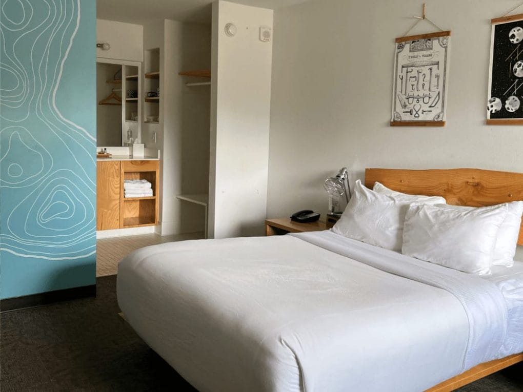 Pet-friendly room at The Oxbow Hotel in Eau Claire WI